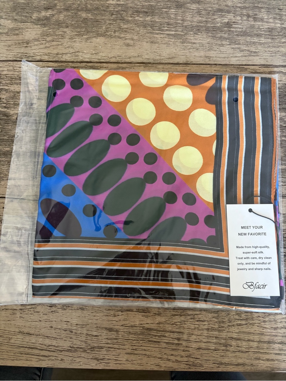 Multicolor 100% pure mulberry head scarf Decorative Scarf - Purple/Orange/Blue